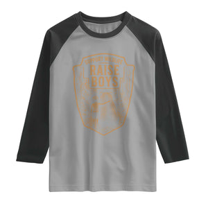 Support Wildlife Raise Boys Raglan Shirt Funny Mama Bear Outdoor Family Nature Lover Gift TS10 Sport Gray Black Print Your Wear