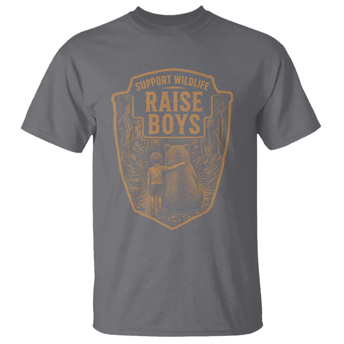 Support Wildlife Raise Boys T Shirt Funny Mama Bear Outdoor Family Nature Lover Gift TS10 Charcoal Print Your Wear