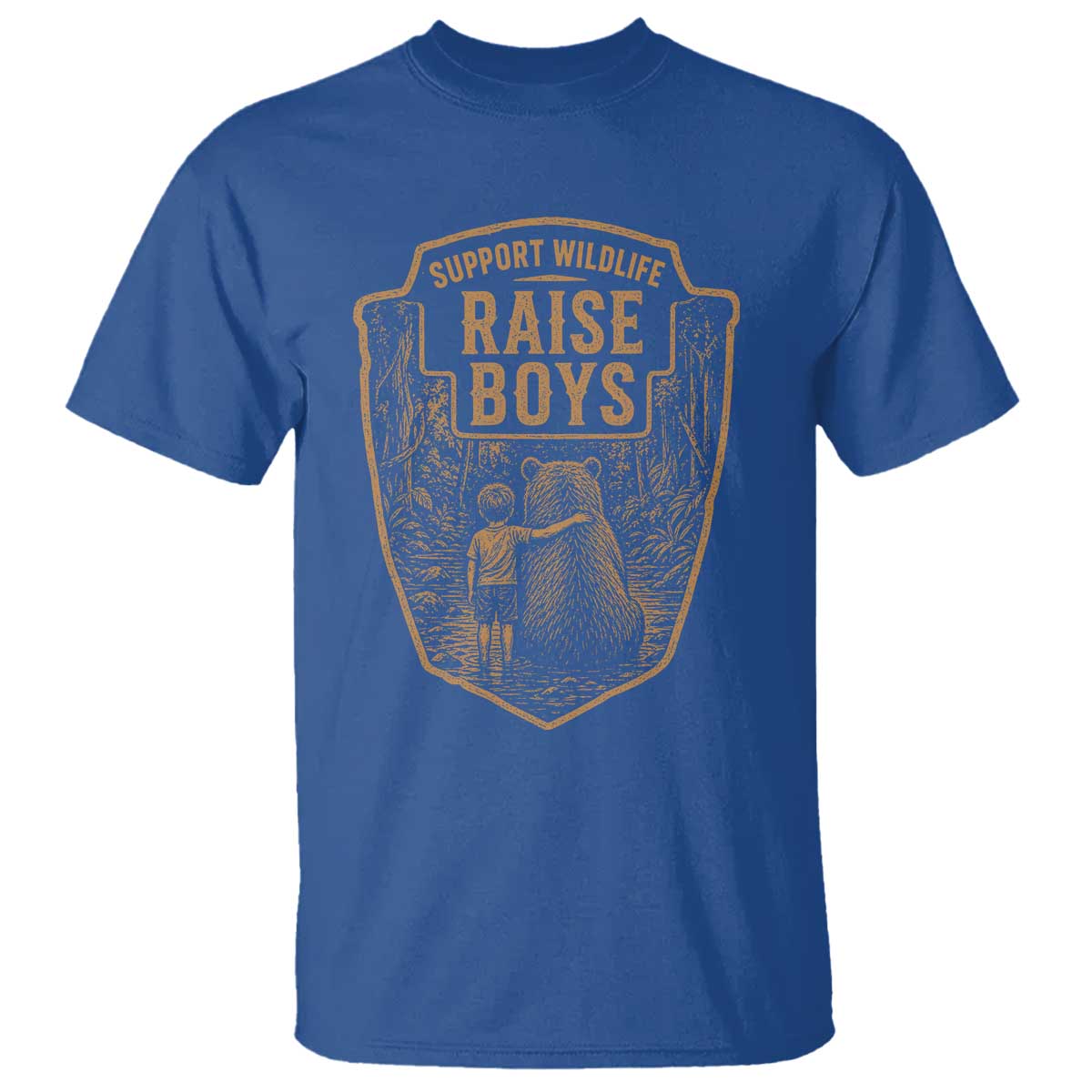 Support Wildlife Raise Boys T Shirt Funny Mama Bear Outdoor Family Nature Lover Gift TS10 Royal Blue Print Your Wear