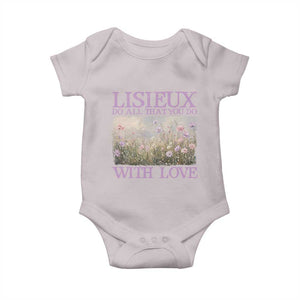 St Therese of Lisieux Baby Onesie Catholic Saint Gift for Girls Orthodox Christian TS10 Ice Gray Print Your Wear