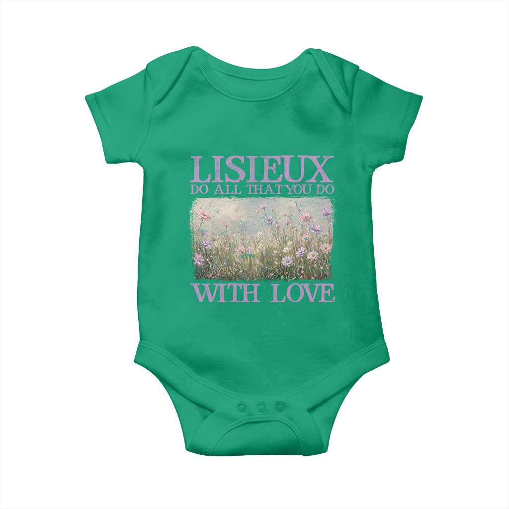 St Therese of Lisieux Baby Onesie Catholic Saint Gift for Girls Orthodox Christian TS10 Irish Green Print Your Wear