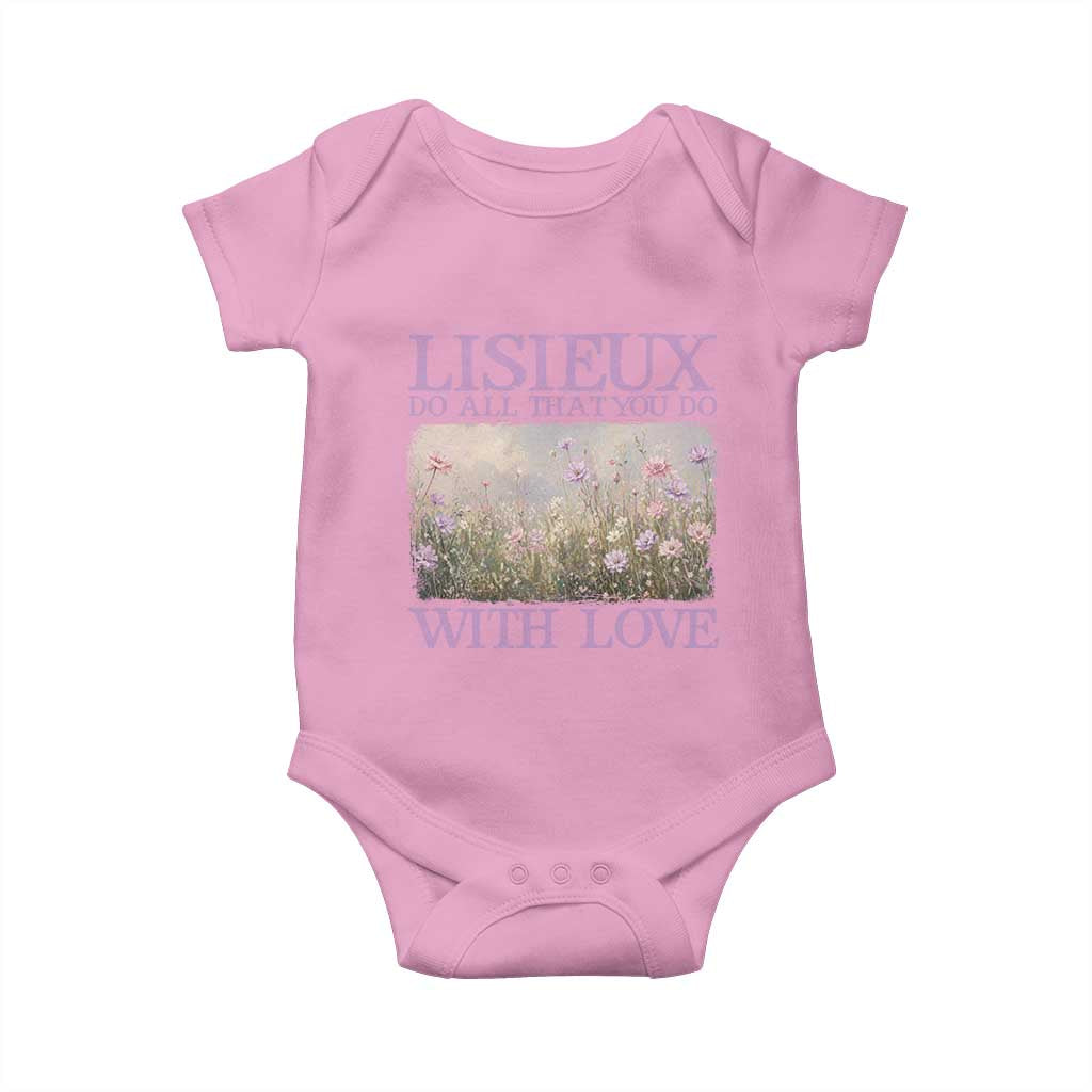 St Therese of Lisieux Baby Onesie Catholic Saint Gift for Girls Orthodox Christian TS10 Light Pink Print Your Wear