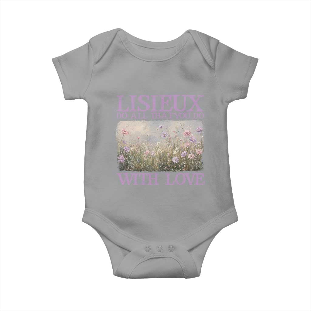 St Therese of Lisieux Baby Onesie Catholic Saint Gift for Girls Orthodox Christian TS10 Sport Gray Print Your Wear