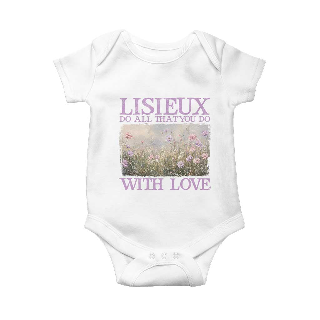 St Therese of Lisieux Baby Onesie Catholic Saint Gift for Girls Orthodox Christian TS10 White Print Your Wear