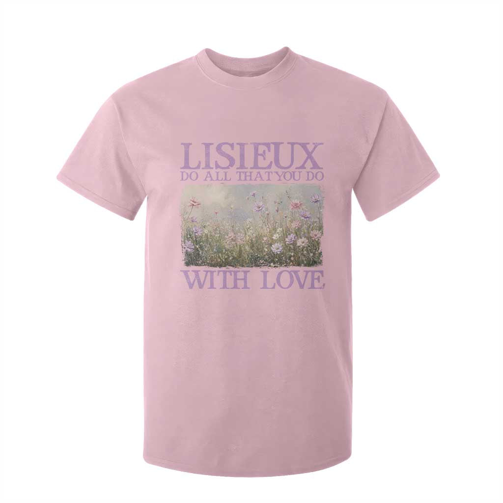 St Therese of Lisieux T Shirt For Kid Catholic Saint Gift for Girls Orthodox Christian TS10 Light Pink Print Your Wear