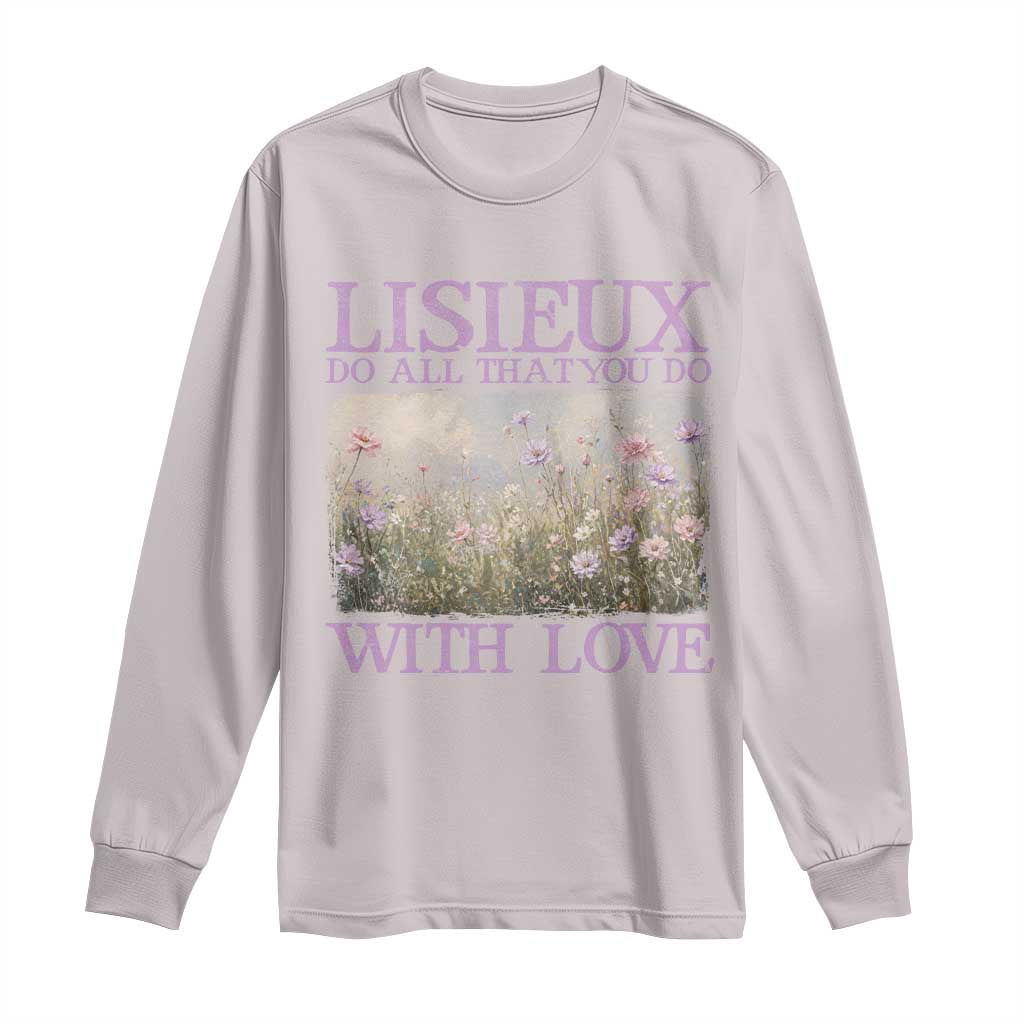 St Therese of Lisieux Long Sleeve Shirt Catholic Saint Gift for Girls Orthodox Christian TS10 Ice Gray Print Your Wear