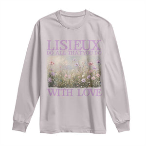 St Therese of Lisieux Long Sleeve Shirt Catholic Saint Gift for Girls Orthodox Christian TS10 Ice Gray Print Your Wear