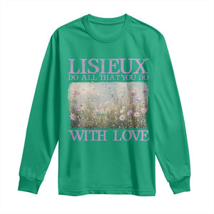 St Therese of Lisieux Long Sleeve Shirt Catholic Saint Gift for Girls Orthodox Christian TS10 Irish Green Print Your Wear
