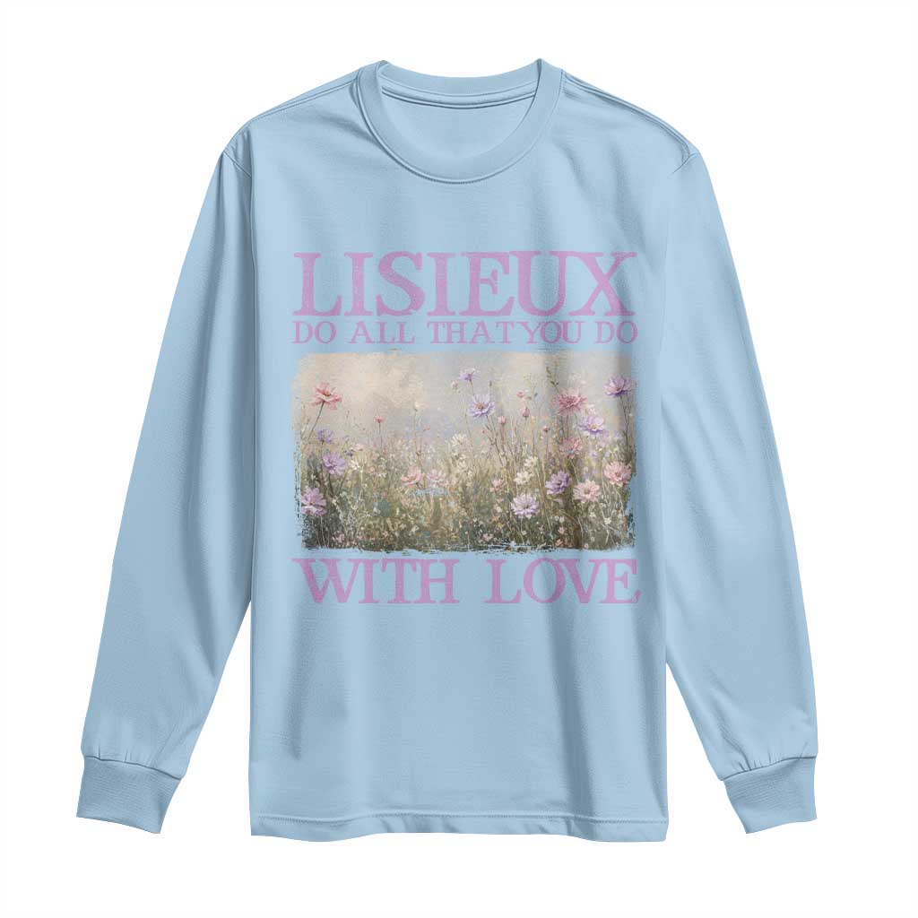 St Therese of Lisieux Long Sleeve Shirt Catholic Saint Gift for Girls Orthodox Christian TS10 Light Blue Print Your Wear