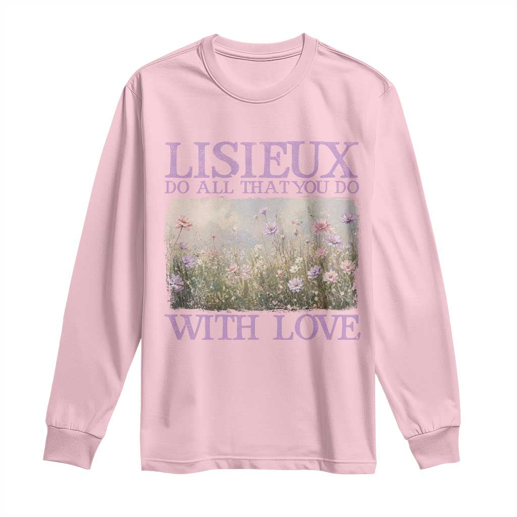 St Therese of Lisieux Long Sleeve Shirt Catholic Saint Gift for Girls Orthodox Christian TS10 Light Pink Print Your Wear