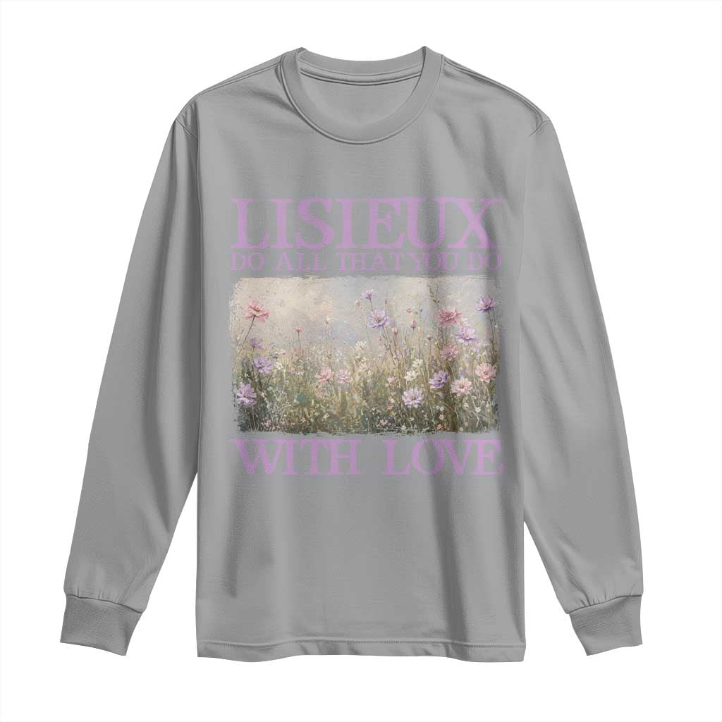 St Therese of Lisieux Long Sleeve Shirt Catholic Saint Gift for Girls Orthodox Christian TS10 Sport Gray Print Your Wear