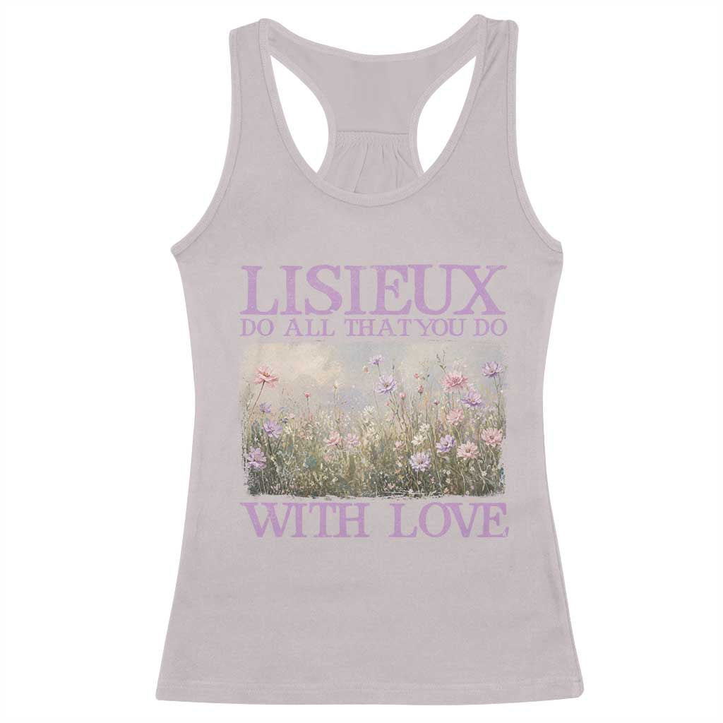 St Therese of Lisieux Racerback Tank Top Catholic Saint Gift for Girls Orthodox Christian TS10 Ice Gray Print Your Wear