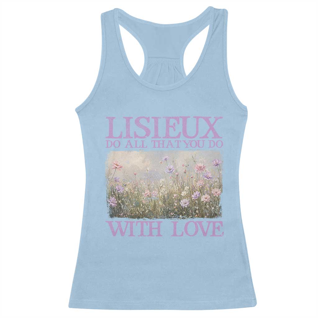 St Therese of Lisieux Racerback Tank Top Catholic Saint Gift for Girls Orthodox Christian TS10 Light Blue Print Your Wear