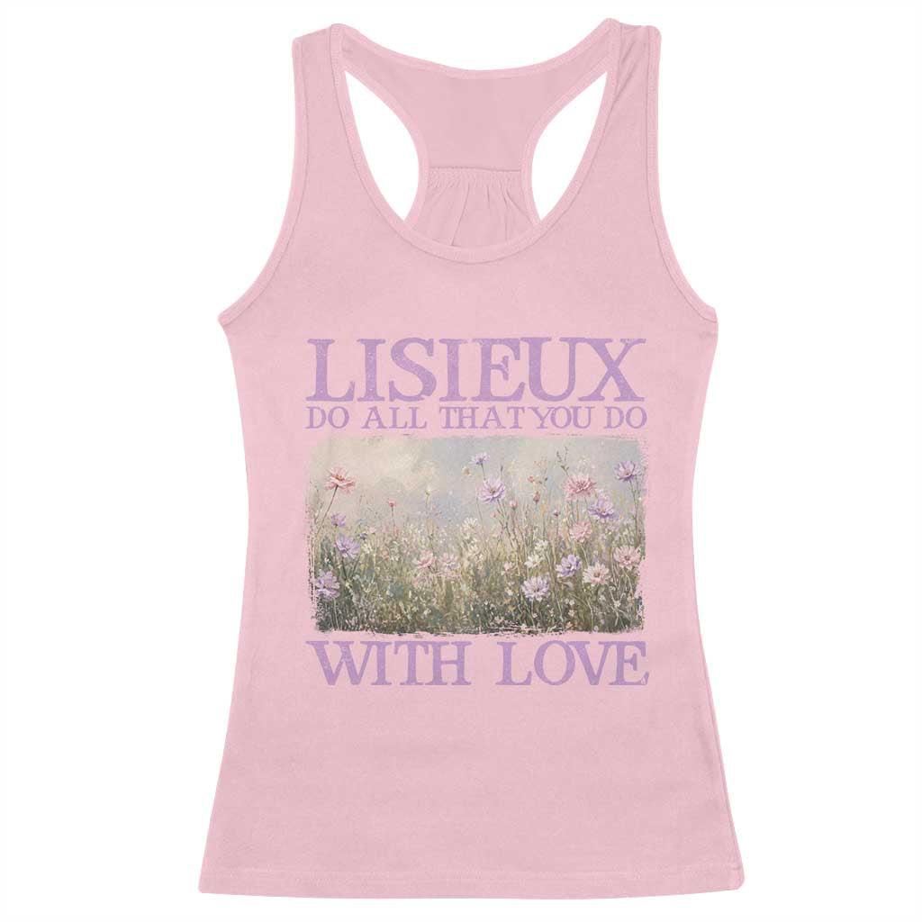 St Therese of Lisieux Racerback Tank Top Catholic Saint Gift for Girls Orthodox Christian TS10 Light Pink Print Your Wear