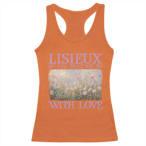 St Therese of Lisieux Racerback Tank Top Catholic Saint Gift for Girls Orthodox Christian TS10 Orange Print Your Wear