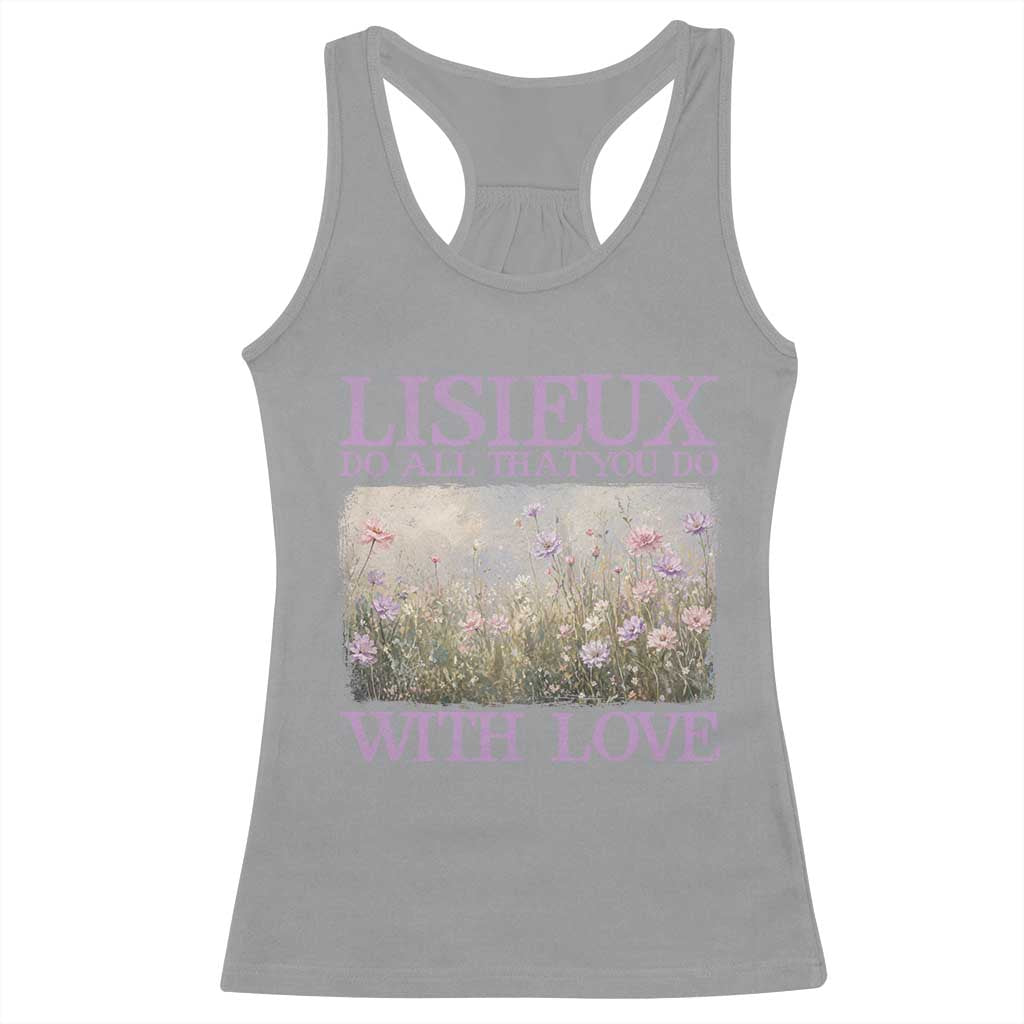 St Therese of Lisieux Racerback Tank Top Catholic Saint Gift for Girls Orthodox Christian TS10 Sport Gray Print Your Wear