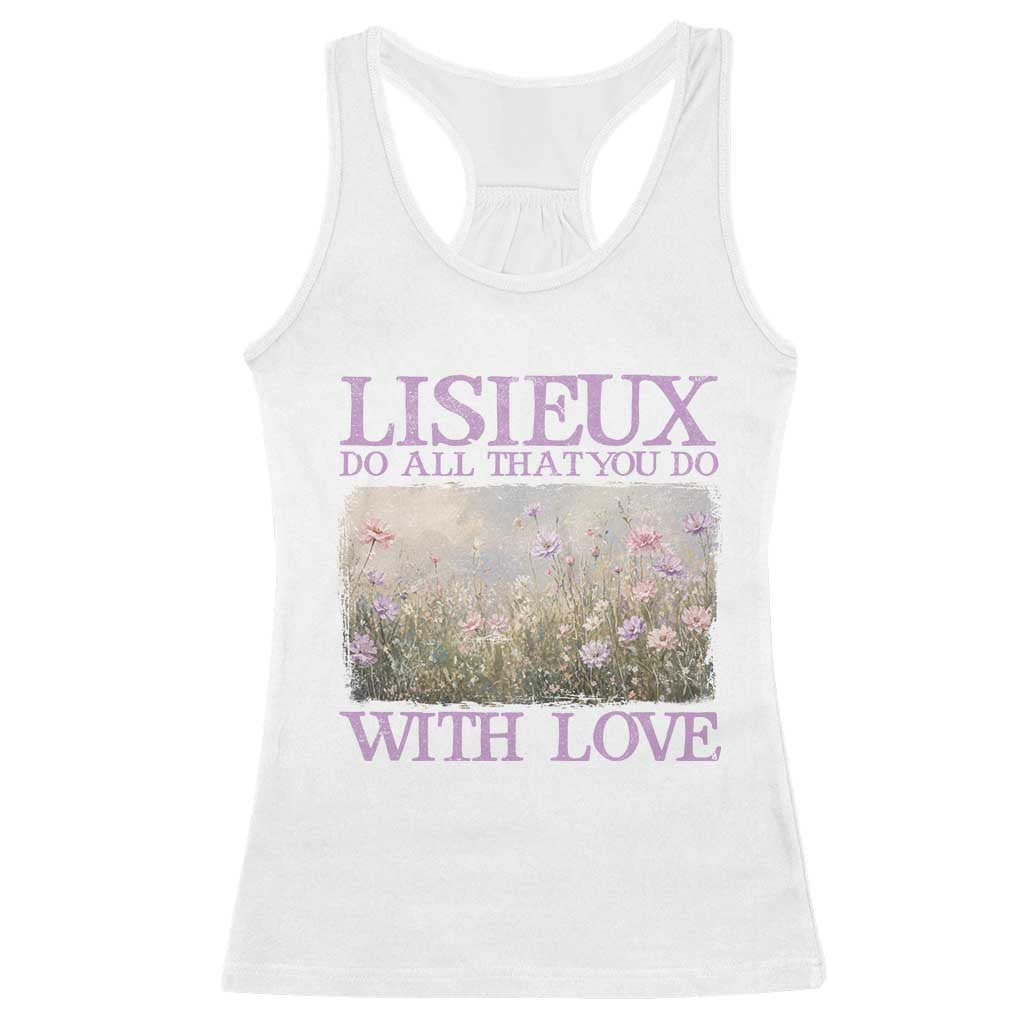 St Therese of Lisieux Racerback Tank Top Catholic Saint Gift for Girls Orthodox Christian TS10 White Print Your Wear