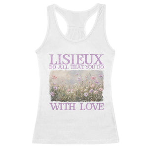 St Therese of Lisieux Racerback Tank Top Catholic Saint Gift for Girls Orthodox Christian TS10 White Print Your Wear