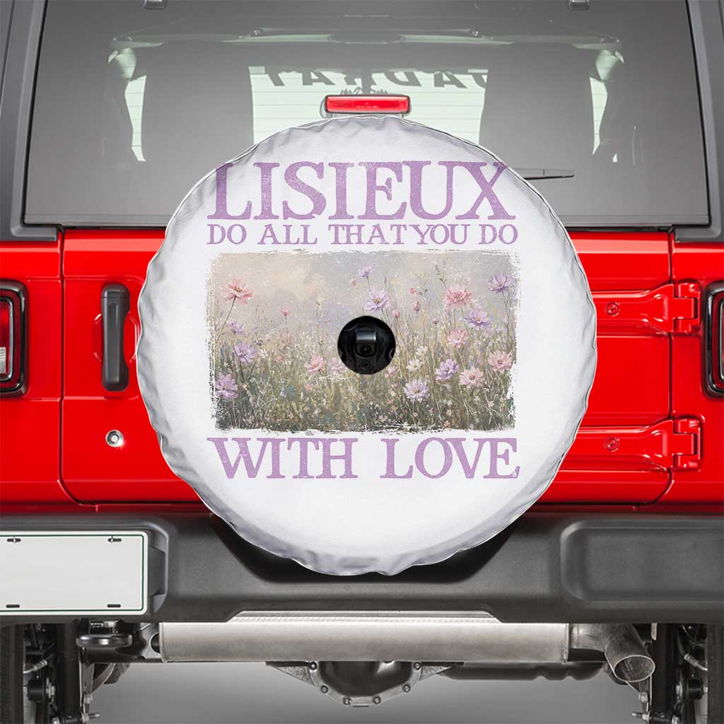 St Therese of Lisieux Spare Tire Cover Catholic Saint Gift for Girls Orthodox Christian TS10 White Print Your Wear