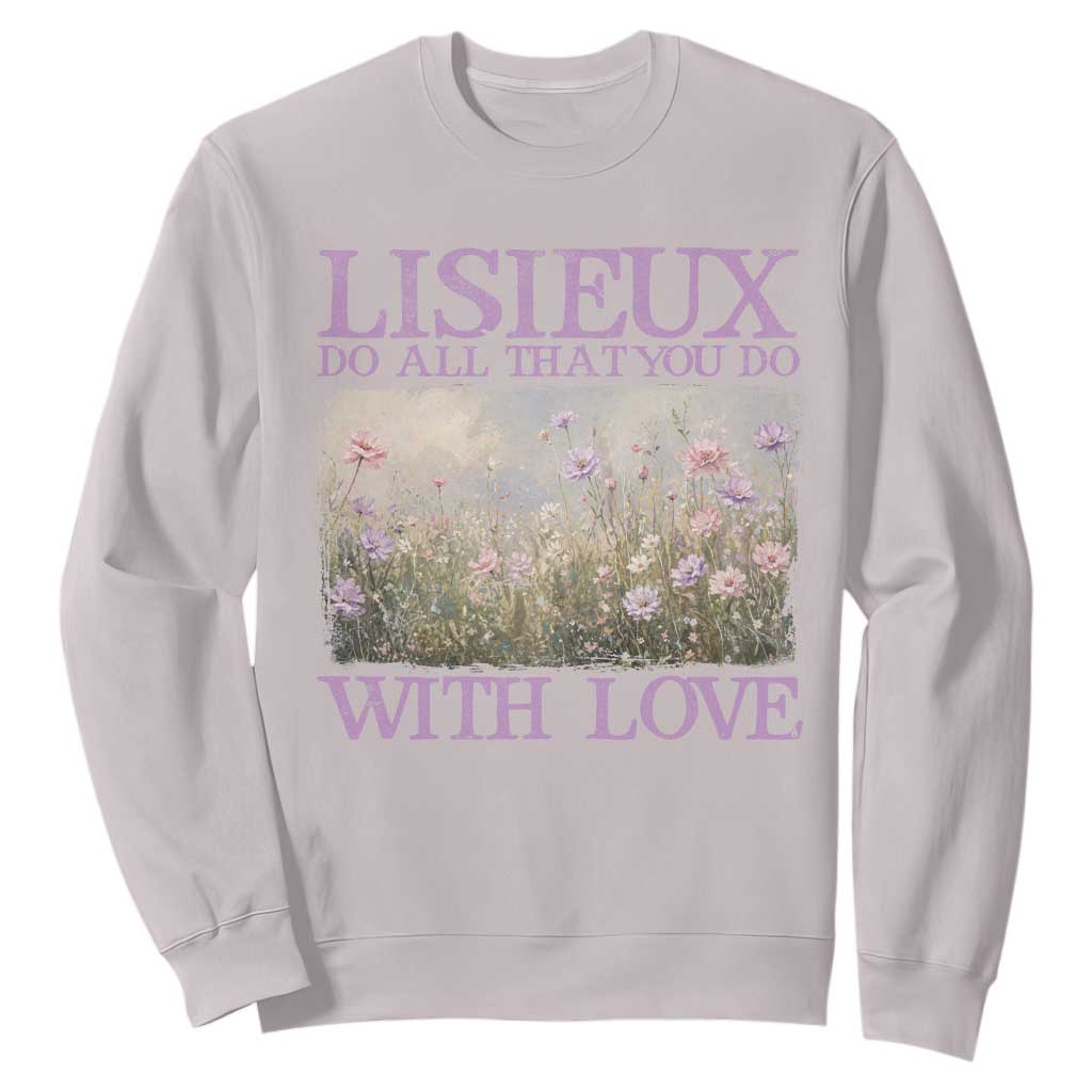 St Therese of Lisieux Sweatshirt Catholic Saint Gift for Girls Orthodox Christian TS10 Ice Gray Print Your Wear