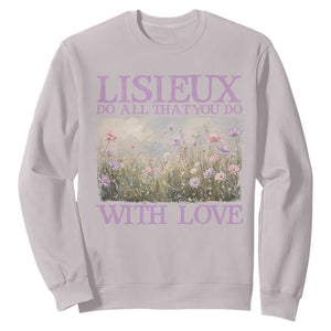 St Therese of Lisieux Sweatshirt Catholic Saint Gift for Girls Orthodox Christian TS10 Ice Gray Print Your Wear