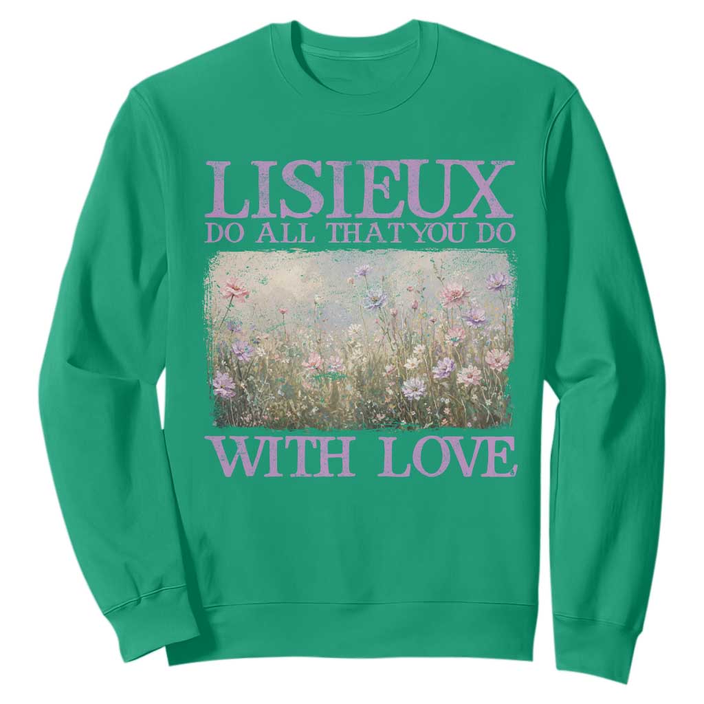 St Therese of Lisieux Sweatshirt Catholic Saint Gift for Girls Orthodox Christian TS10 Irish Green Print Your Wear