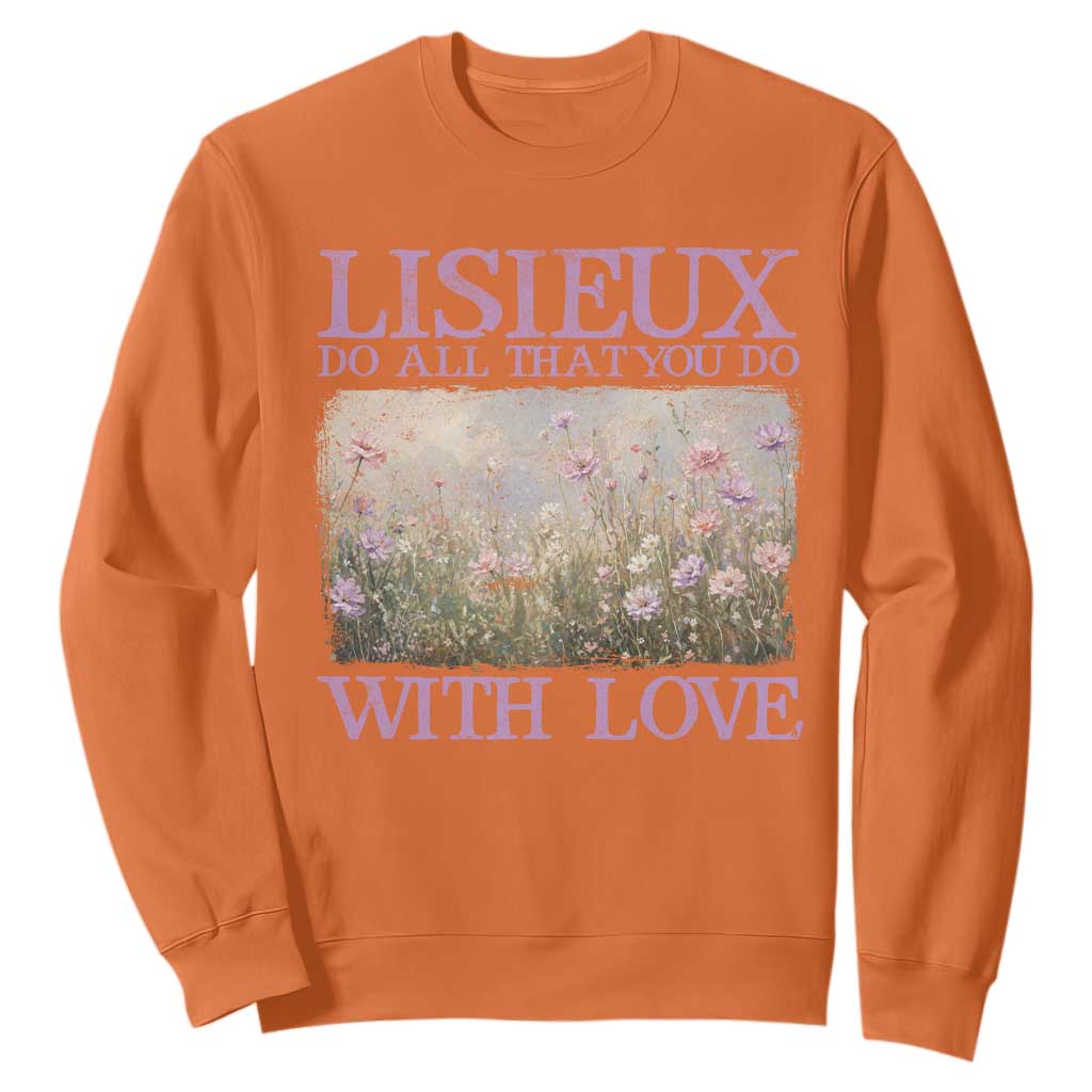 St Therese of Lisieux Sweatshirt Catholic Saint Gift for Girls Orthodox Christian TS10 Orange Print Your Wear