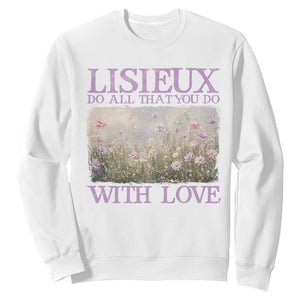 St Therese of Lisieux Sweatshirt Catholic Saint Gift for Girls Orthodox Christian TS10 White Print Your Wear
