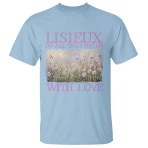 St Therese of Lisieux T Shirt Catholic Saint Gift for Girls Orthodox Christian TS10 Light Blue Print Your Wear