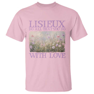 St Therese of Lisieux T Shirt Catholic Saint Gift for Girls Orthodox Christian TS10 Light Pink Print Your Wear