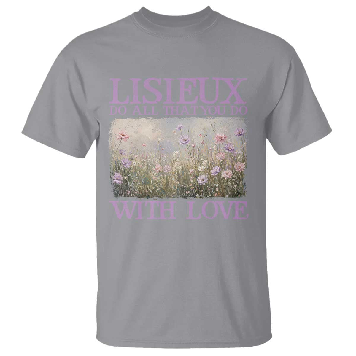 St Therese of Lisieux T Shirt Catholic Saint Gift for Girls Orthodox Christian TS10 Sport Gray Print Your Wear