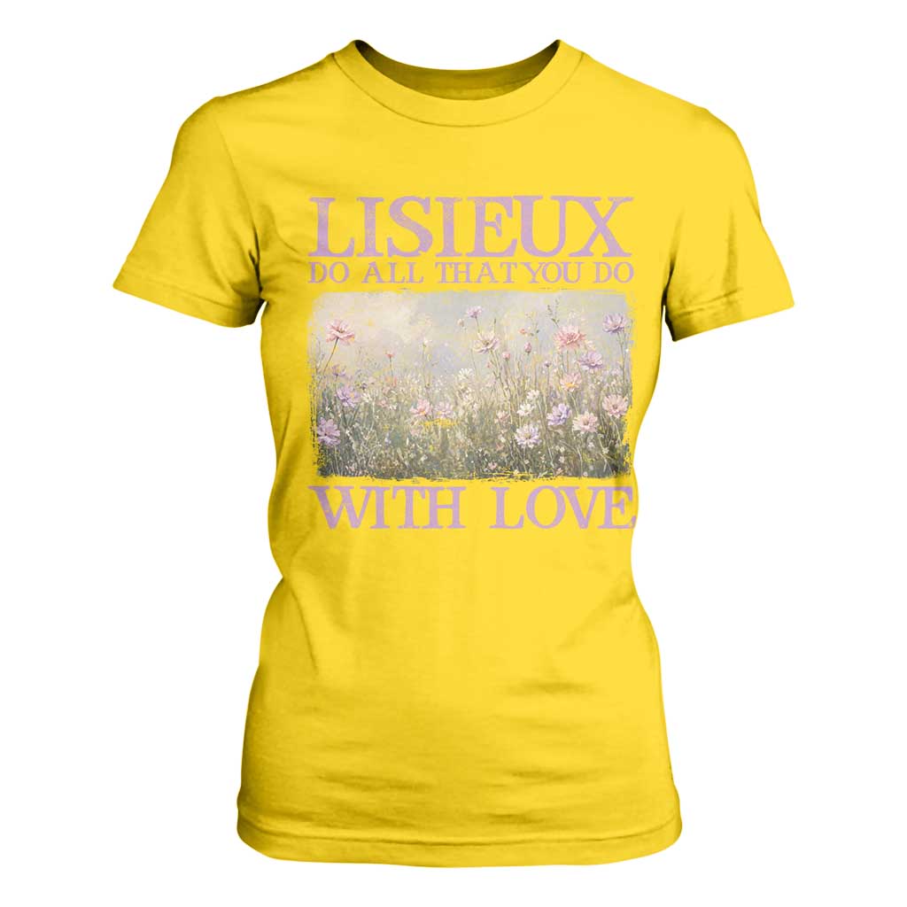 St Therese of Lisieux T Shirt For Women Catholic Saint Gift for Girls Orthodox Christian TS10 Daisy Print Your Wear