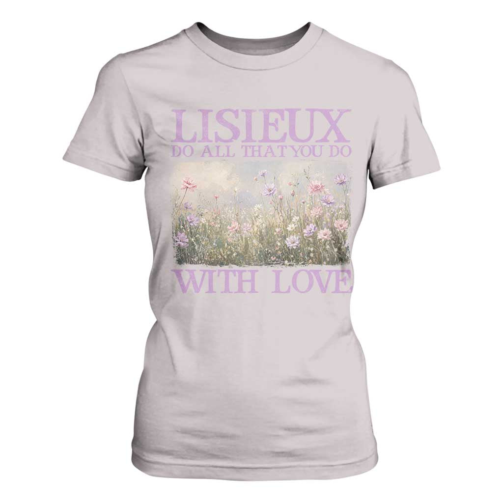 St Therese of Lisieux T Shirt For Women Catholic Saint Gift for Girls Orthodox Christian TS10 Ice Gray Print Your Wear