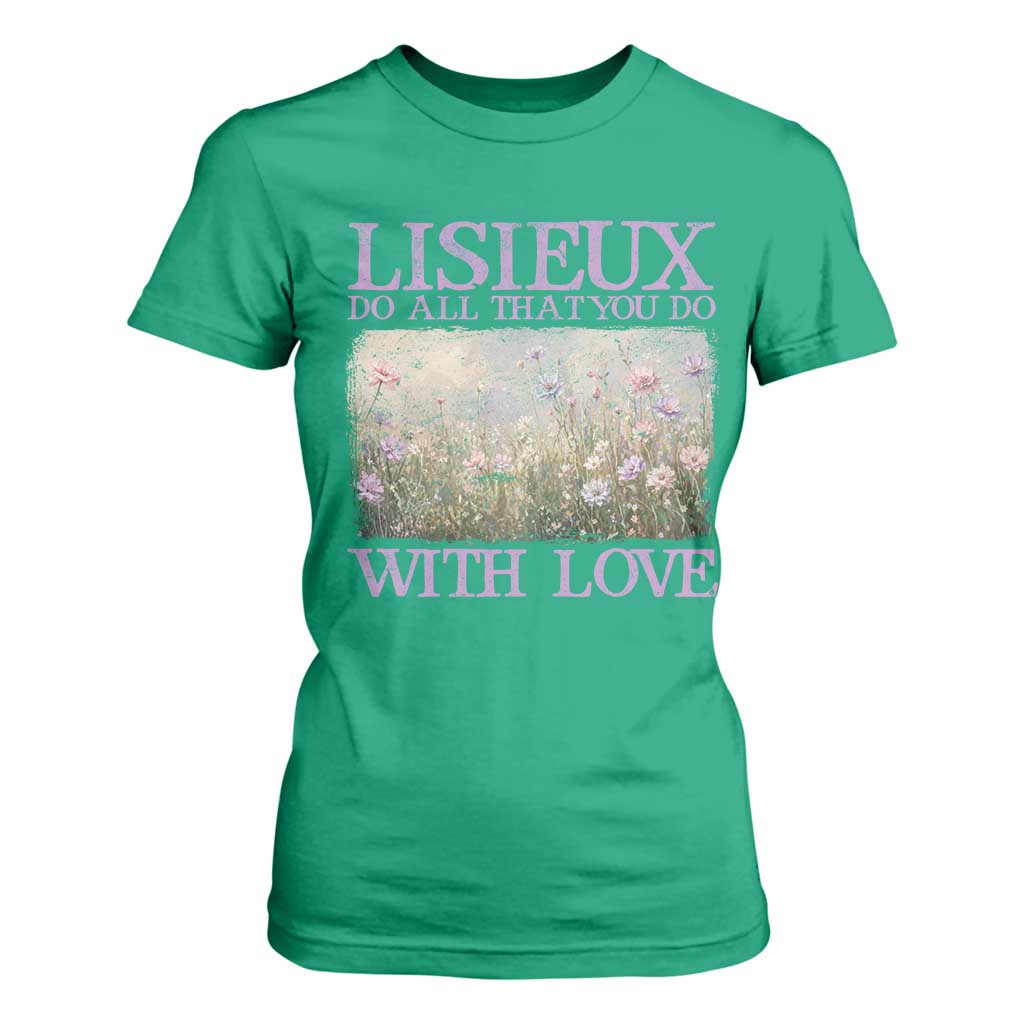 St Therese of Lisieux T Shirt For Women Catholic Saint Gift for Girls Orthodox Christian TS10 Irish Green Print Your Wear