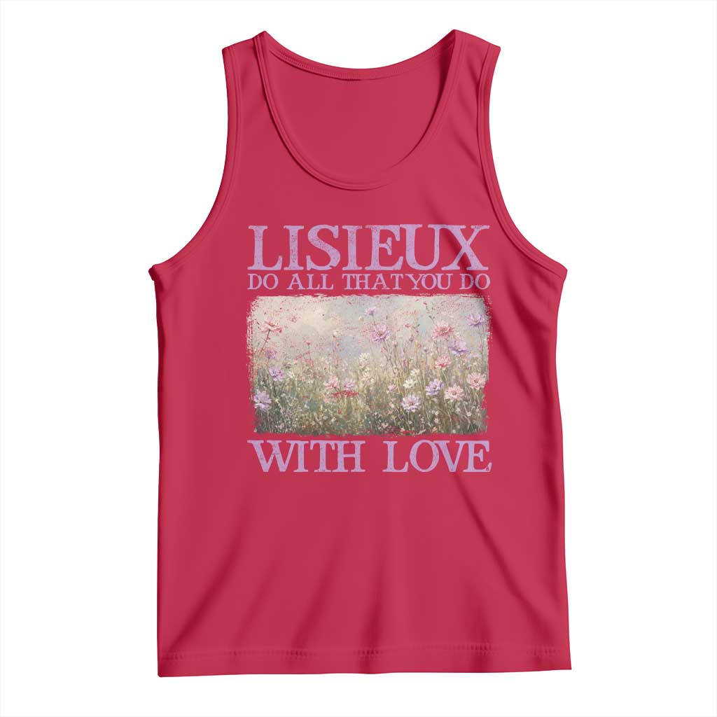 St Therese of Lisieux Tank Top Catholic Saint Gift for Girls Orthodox Christian TS10 Red Print Your Wear