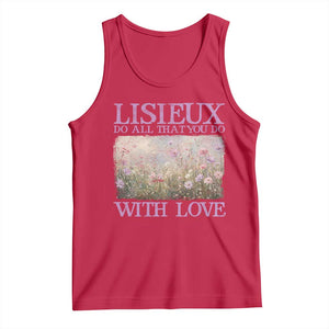 St Therese of Lisieux Tank Top Catholic Saint Gift for Girls Orthodox Christian TS10 Red Print Your Wear