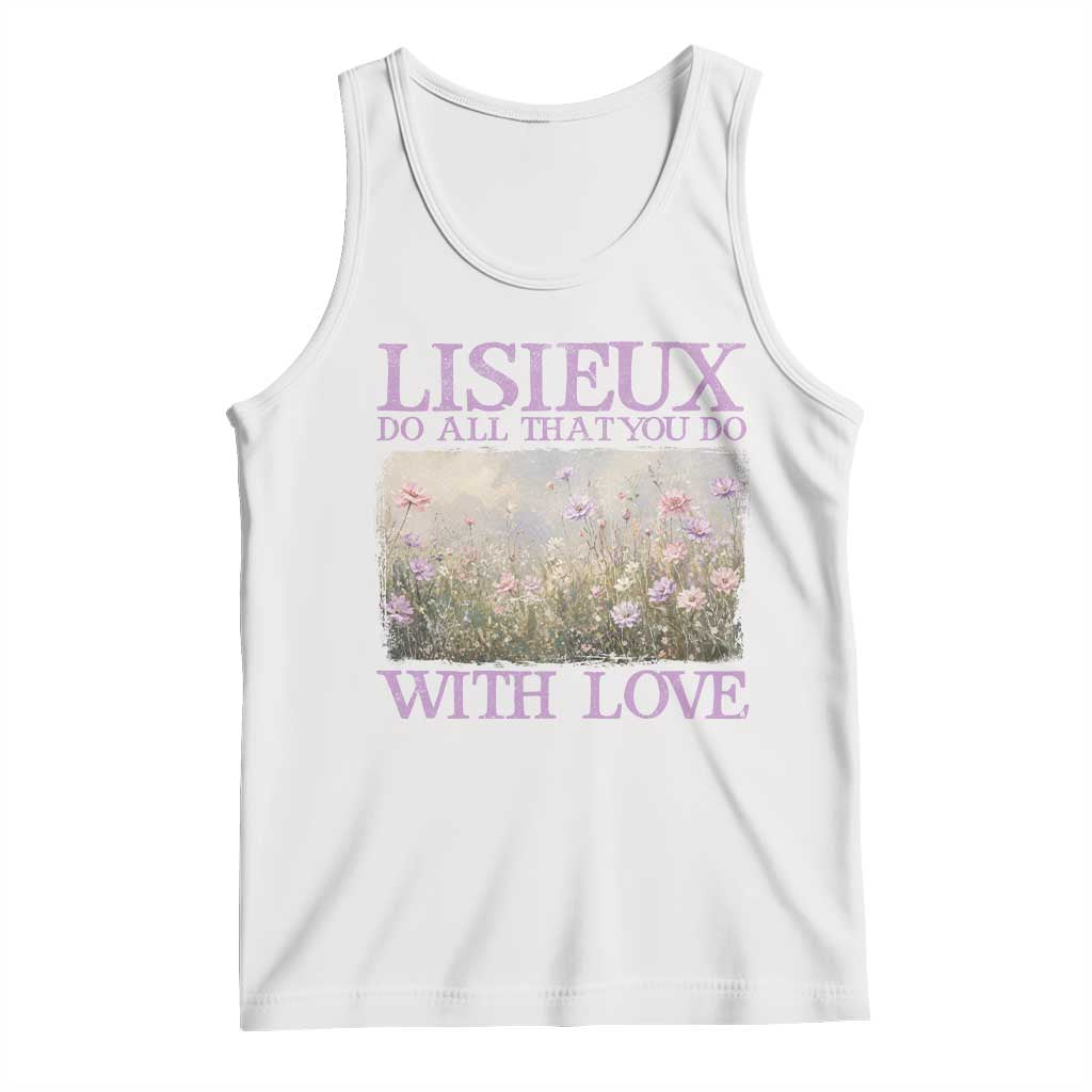 St Therese of Lisieux Tank Top Catholic Saint Gift for Girls Orthodox Christian TS10 White Print Your Wear