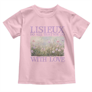 St Therese of Lisieux Toddler T Shirt Catholic Saint Gift for Girls Orthodox Christian TS10 Light Pink Print Your Wear