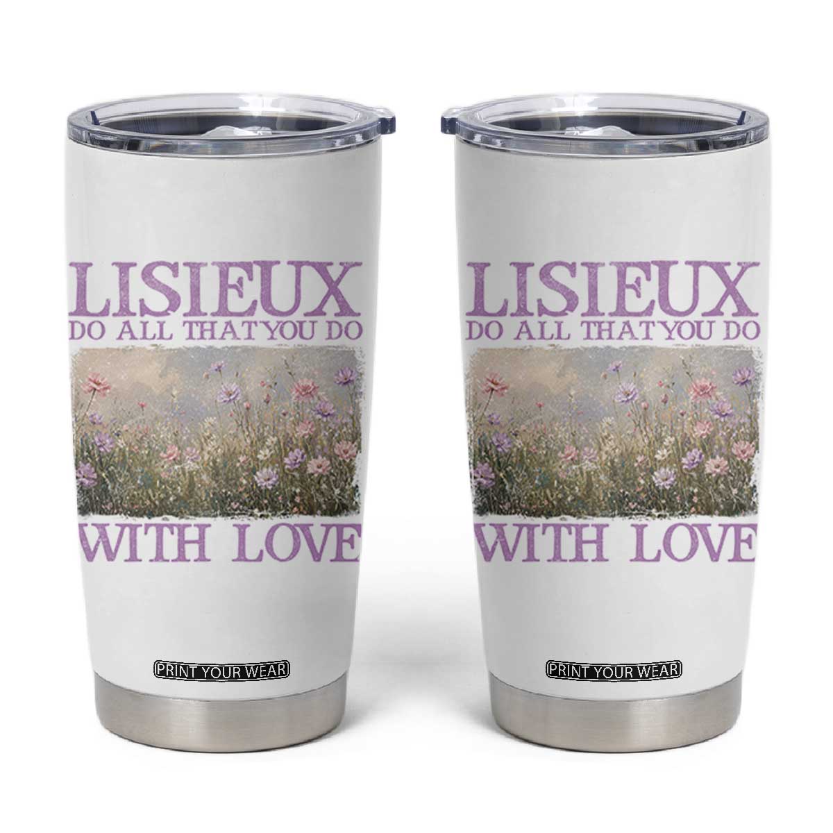 St Therese of Lisieux Tumbler Cup Catholic Saint Gift for Girls Orthodox Christian TS10 White Print Your Wear