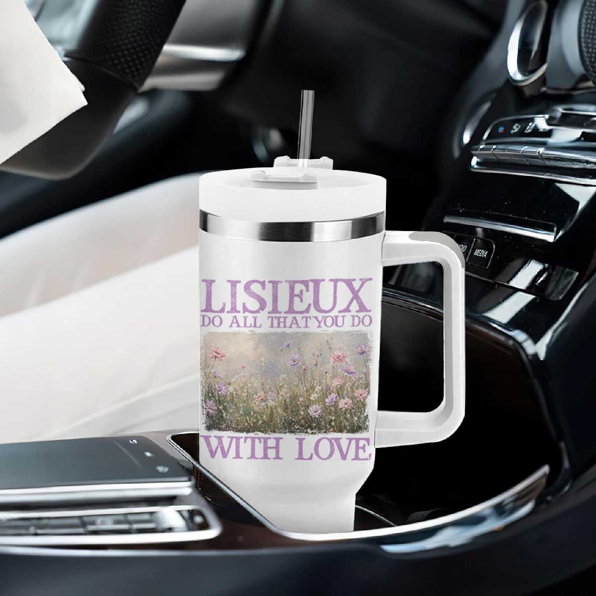St Therese of Lisieux Tumbler With Handle Catholic Saint Gift for Girls Orthodox Christian TS10 Print Your Wear