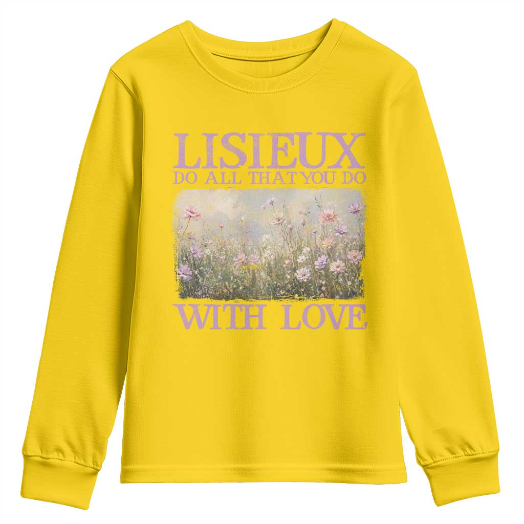 St Therese of Lisieux Youth Sweatshirt Catholic Saint Gift for Girls Orthodox Christian TS10 Daisy Print Your Wear