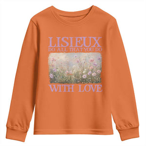 St Therese of Lisieux Youth Sweatshirt Catholic Saint Gift for Girls Orthodox Christian TS10 Orange Print Your Wear