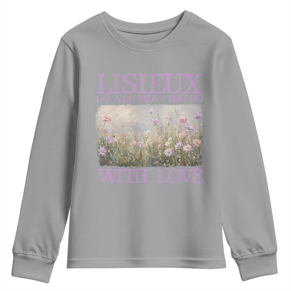 St Therese of Lisieux Youth Sweatshirt Catholic Saint Gift for Girls Orthodox Christian TS10 Sport Gray Print Your Wear