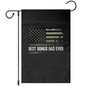 Best Bonus Dad Ever Garden Flag Stepdad American Flag Trees Outdoor Wildlife Nature Vintage Forest TS10 Black Print Your Wear