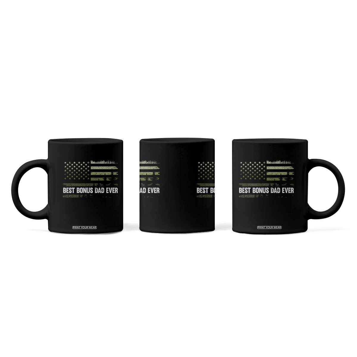 Best Bonus Dad Ever Coffee Mug Stepdad American Flag Trees Outdoor Wildlife Nature Vintage Forest TS10 Print Your Wear