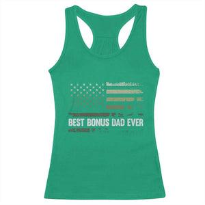 Best Bonus Dad Ever Racerback Tank Top Stepdad American Flag Trees Outdoor Wildlife Nature Vintage Forest TS10 Irish Green Print Your Wear