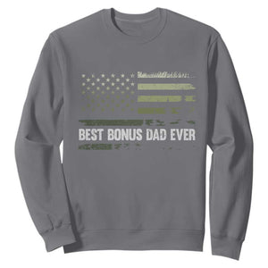 Best Bonus Dad Ever Sweatshirt Stepdad American Flag Trees Outdoor Wildlife Nature Vintage Forest TS10 Charcoal Print Your Wear