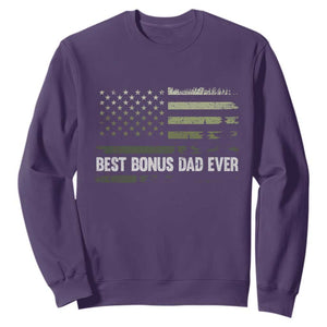 Best Bonus Dad Ever Sweatshirt Stepdad American Flag Trees Outdoor Wildlife Nature Vintage Forest TS10 Purple Print Your Wear