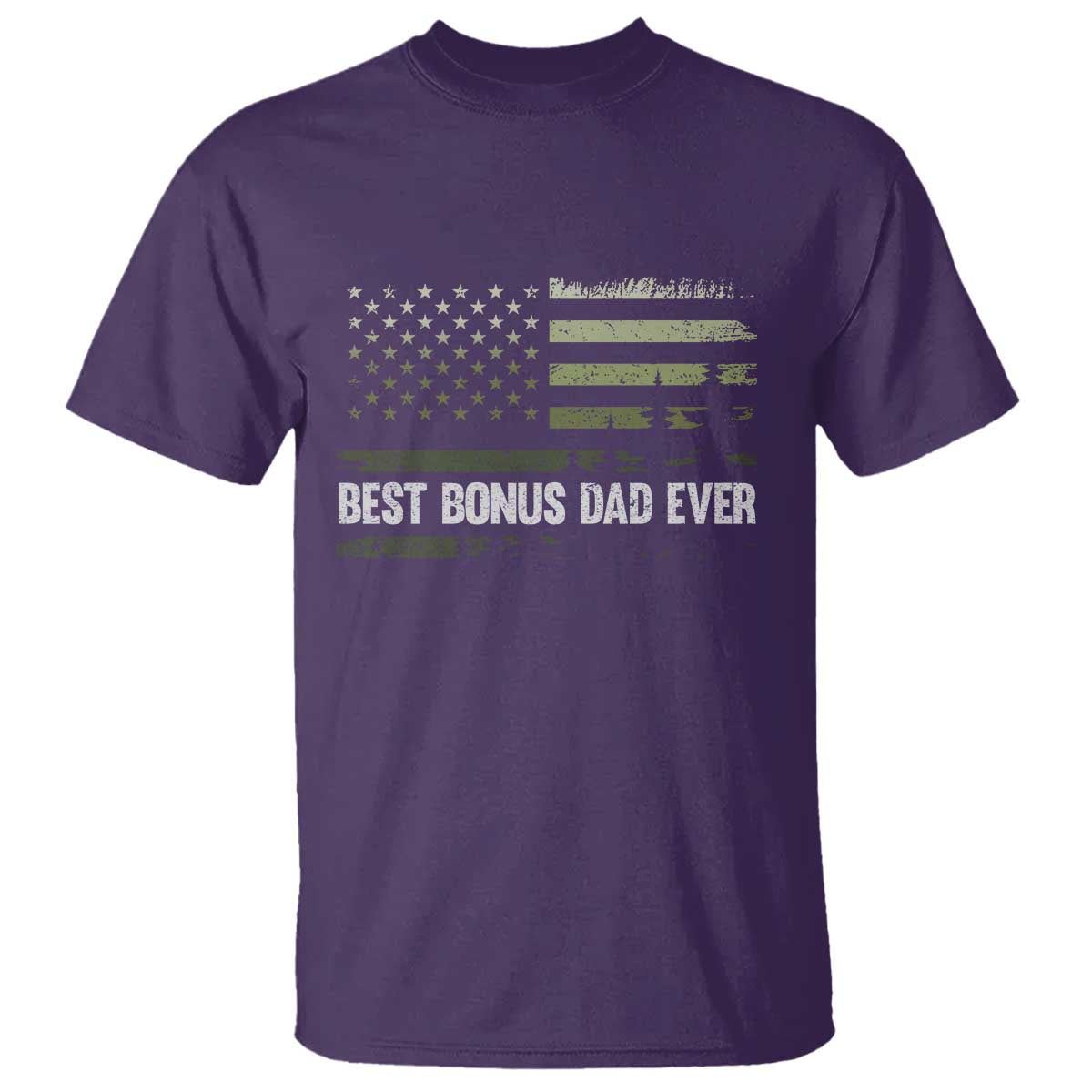 Best Bonus Dad Ever T Shirt Stepdad American Flag Trees Outdoor Wildlife Nature Vintage Forest TS10 Purple Print Your Wear