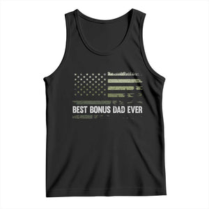 Best Bonus Dad Ever Tank Top Stepdad American Flag Trees Outdoor Wildlife Nature Vintage Forest TS10 Black Print Your Wear